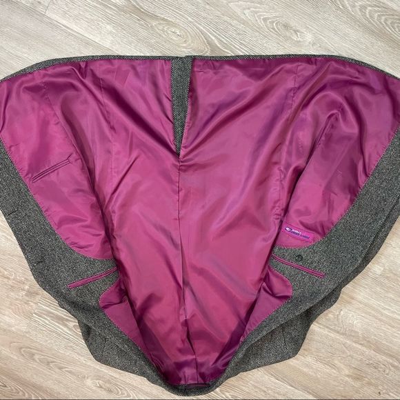 Point Zero Classic Fit Tweed Wool Blazer — Herringbone Print (Men’s 42R) - Picture 8 of 9